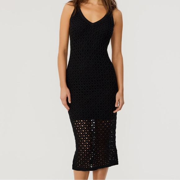 toccin Dresses & Skirts - Toccin Kayla Crochet Midi Dress Black Knitted 100% Cotton Lining: Cotton/Spandex